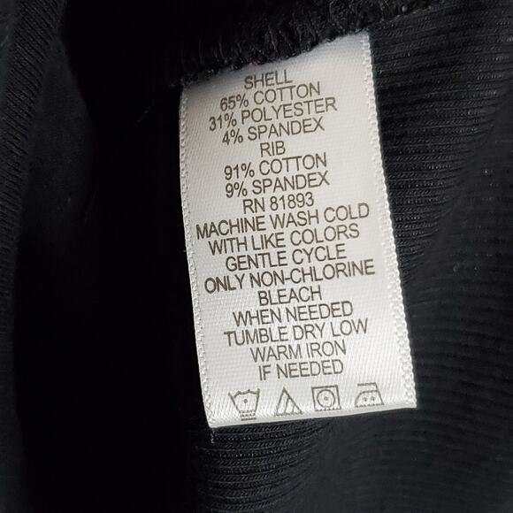 H by Halston Women's Black Draped Collar Zippered Short Knit Moto Jacket Size 6 - Picture 7 of 11